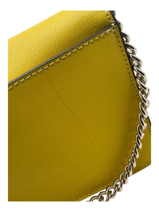 Kate Spade Canary Yellow Leather silver tone hardware Solid Magnetic Close Bag Canary Yellow