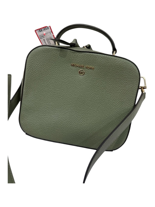 Michael Kors Sage green Leather Gold Tone Hardware Solid Zip closure Bag Sage green