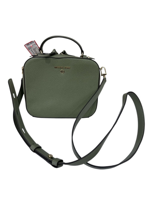 Michael Kors Sage green Leather Gold Tone Hardware Solid Zip closure Bag Sage green