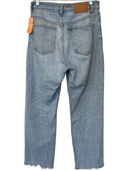 Zara Size 6 Light Wash Cotton High Waist Button Fly Straight Leg Jeans Light Wash / 6