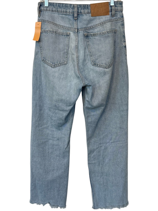 Zara Size 6 Light Wash Cotton High Waist Button Fly Straight Leg Jeans Light Wash / 6