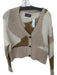 Wooden Ships Size XS/S Tan & cream Mohair Blend Long Sleeve color block Sweater Tan & cream / XS/S