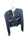 LPA Size S Slate Blue Polyester Blend Long Sleeve Shoulder Pads Buttons Top Slate Blue / S
