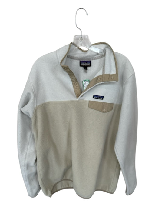 Patagonia Size XL white & tan Polyester Long Sleeve color block Athletic Jacket white & tan / XL