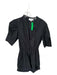 A.L.C. Size 0 Black Cotton Short Balloon Sleeve Hook & Eye Cuffed Romper Black / 0