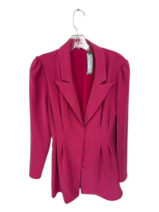 Lovers + Friends Size S Pink Polyester Long Sleeve Buttons Collar Dress Pink / S