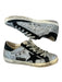Golden Goose Shoe Size 38 Silver & Black Leather Glitter Athletic Sneakers Silver & Black / 38