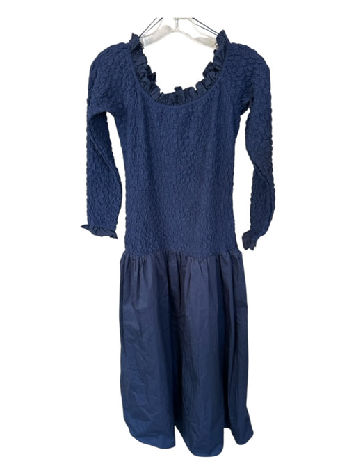 Hyacinth House Size S Navy Cotton Long Sleeve smocked Maxi Dress Navy / S