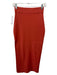 A.L.C. Size XS Coral Orange Cotton Blend Elastic Waist Ribbed Knit Midi Skirt Coral Orange / XS