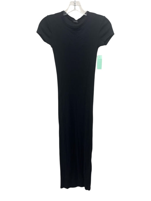 Wardrobe.NYC Size XS Black Cotton Short Sleeve Maxi Body Con T Shirt Dress Black / XS