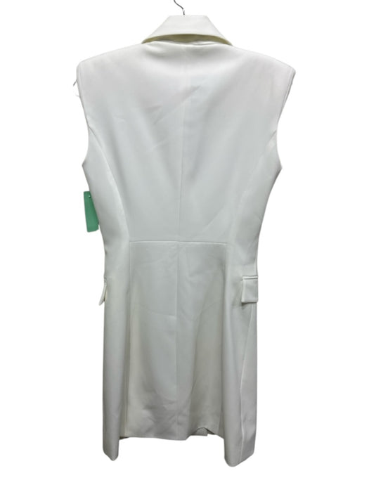 Liu Jo Size 4 Cream White Polyester Blend Sleeveless Button Front Dress Cream White / 4