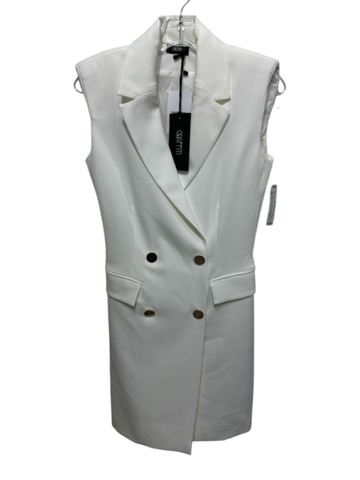 Liu Jo Size 4 Cream White Polyester Blend Sleeveless Button Front Dress Cream White / 4