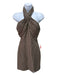 Giuseppe Di Morabito Size S / 40 Brown Print Wool Houndstooth Halter Dress Brown Print / S / 40