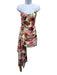 Katie May Size Small Pink, Green, Beige Polyester Strapless Floral Ruched Dress Pink, Green, Beige / Small