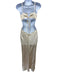 Shona Joy Size 4 Cream White Lenzing Blend Spaghetti Strap Satin Open Back Dress Cream White / 4