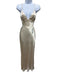 Shona Joy Size 4 Cream White Lenzing Blend Spaghetti Strap Satin Open Back Dress Cream White / 4