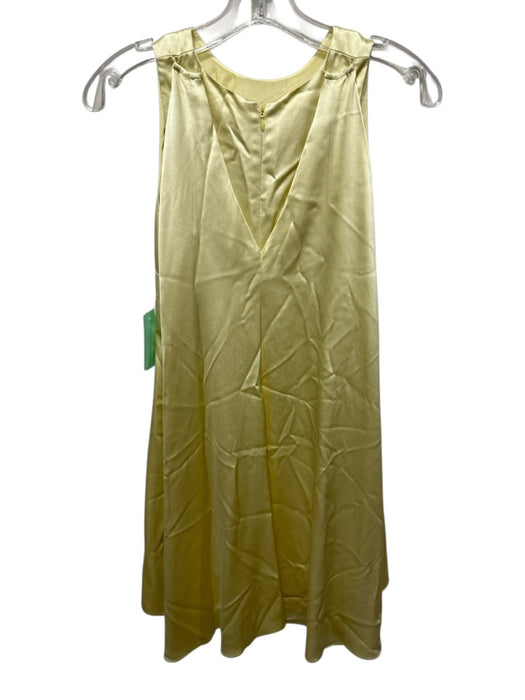 Alejandra Alonso Rojas Size Est S Butter Yellow Sleeveless Cape Darted Dress Butter Yellow / Est S