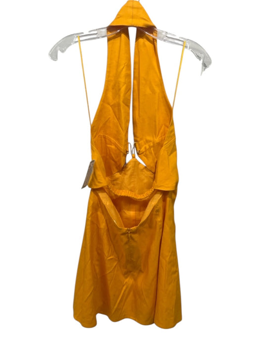 Cult Gaia Size Est XS Orange Halter Neck Gold Hardware Open Back Mini Dress Orange / Est XS