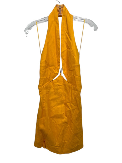 Cult Gaia Size Est XS Orange Halter Neck Gold Hardware Open Back Mini Dress Orange / Est XS