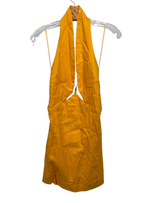 Cult Gaia Size Est XS Orange Halter Neck Gold Hardware Open Back Mini Dress Orange / Est XS