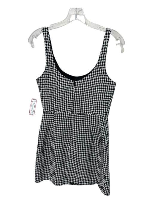 Amanda Uprichard Size S Black & White Polyester Houndstooth Back Zip Dress Black & White / S