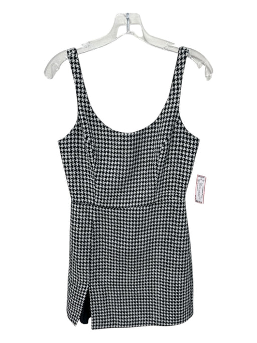 Amanda Uprichard Size S Black & White Polyester Houndstooth Back Zip Dress Black & White / S