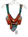 Miaou Size XS Orange, Green, Purple Polyester Blend Sleeveless Tie Back Top Orange, Green, Purple / XS