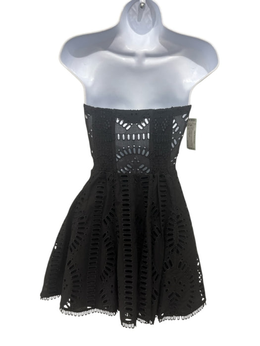 Charo Ruiz Ibiza Size XS Black Strapless Eyelet Pleated boning Dress Black / XS