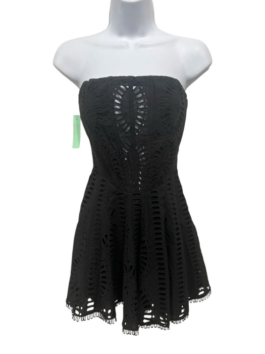 Charo Ruiz Ibiza Size XS Black Strapless Eyelet Pleated boning Dress Black / XS