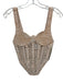 Dion Lee Size 4 Beige & White Viscose Blend Sleeveless Corset Crochet Top Beige & White / 4