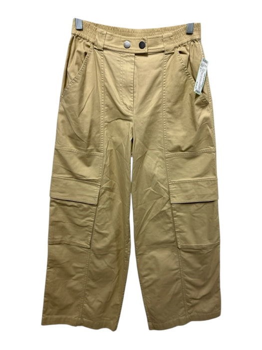 Simkhai Size 0 Khaki Beige Cotton Blend Elastic Waist Cargo Wide Leg Pants Khaki Beige / 0