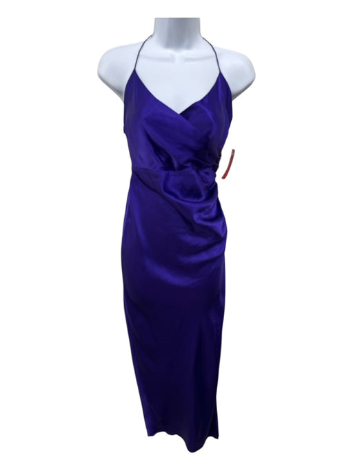 The Sei Size 2 Royal Purple Silk Spaghetti Strap Gathered Surplice Maxi Dress Royal Purple / 2