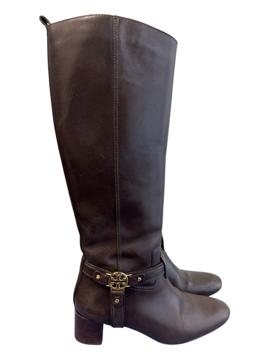 Tory Burch Shoe Size 7 Brown Leather Upper Almond Toe Side Zip Knee High Boots Brown / 7