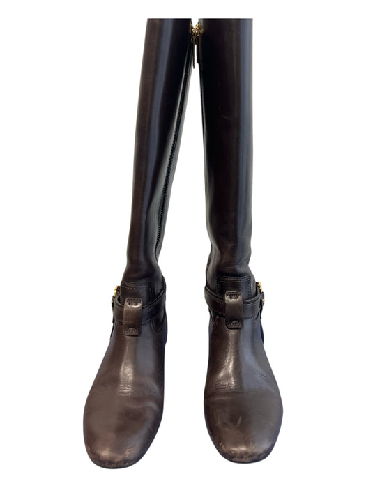 Tory Burch Shoe Size 7 Brown Leather Upper Almond Toe Side Zip Knee High Boots Brown / 7