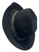 August Black Wool Fedora Feather detail 3 in Brim Hat Black / One Size