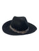 August Black Wool Fedora Feather detail 3 in Brim Hat Black / One Size