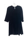 Hobbs Size 4 Black Viscose & Silk Velvet 1/2 Sleeve Round Neck Dress Black / 4
