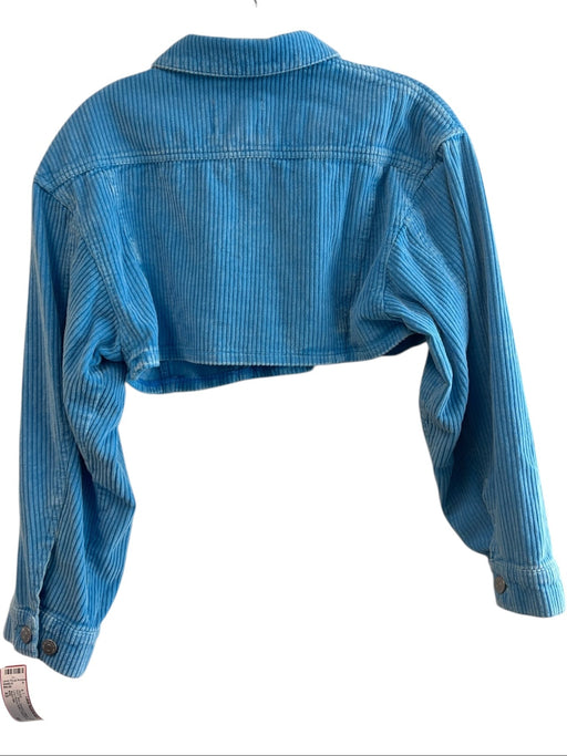 BDG Size XS Blue Corduroy Cropped Ribbed Long Sleeve Button Jacket Blue / XS