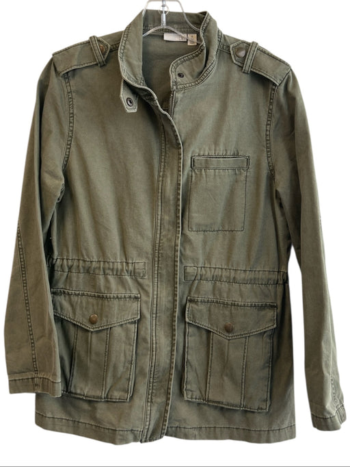 BP Size XS Army Fatigue Green Cotton High Neck Front Zip Cinched Waist Jacket Army Fatigue Green / XS