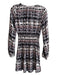 Bella Dahl Size XS White Black & Multi Ecovera Round Neck Long Sleeve Dress White Black & Multi / XS