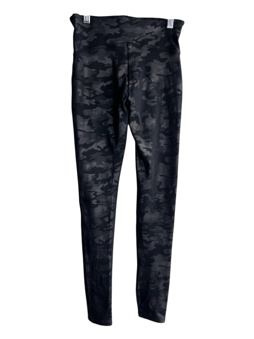 Spanx Size S Black Nylon Blend Camo Pull On Elastic Waist High Rise Leggings Black / S