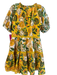 Farm Rio Size XXS Yellow & Green Cotton Short Sleeve Fruit & Flowers Dress Yellow & Green / XXS