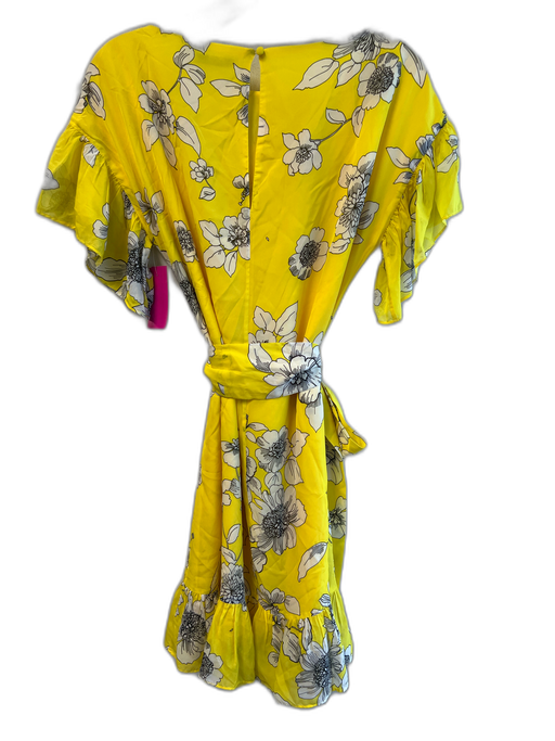 Alice & Olivia Size XS Yellow & White Viscose Shield Style Flowers Dress Yellow & White / XS