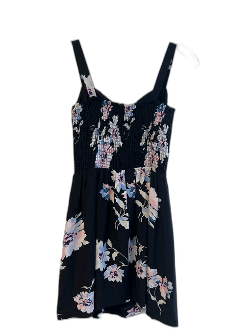 Joie Size XS Black & White Silk Strapless Floral Print Scrunched Back Dress Black & White / XS