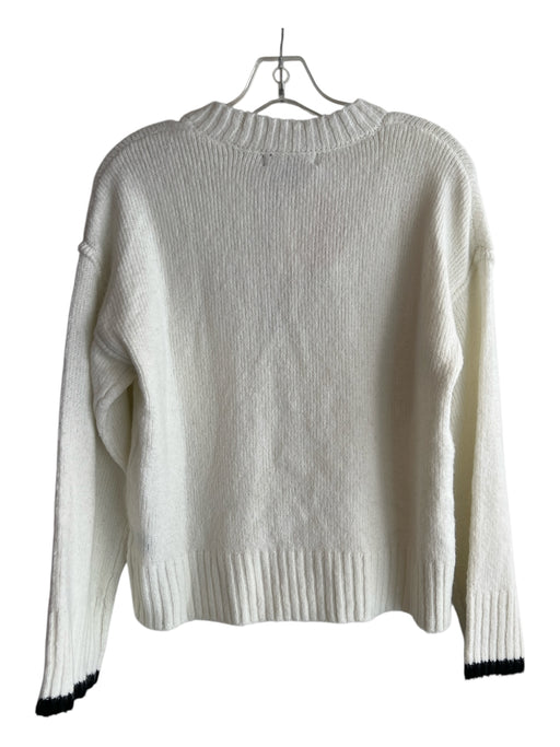 Sanctuary Size XS White & Black Polyester Blend Round Neck Long Sleeve Sweater White & Black / XS