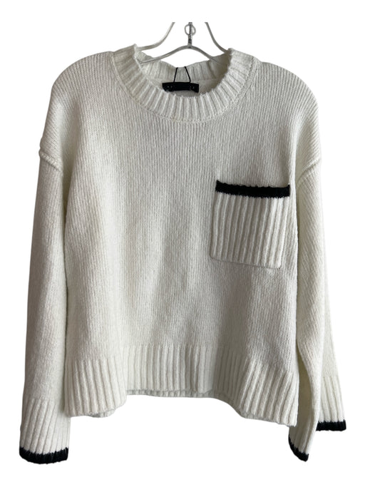 Sanctuary Size XS White & Black Polyester Blend Round Neck Long Sleeve Sweater White & Black / XS