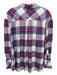 Rails Size M Hot Pink, Blue & White Rayon Plaid Long Sleeve Patch Pocket Top Hot Pink, Blue & White / M