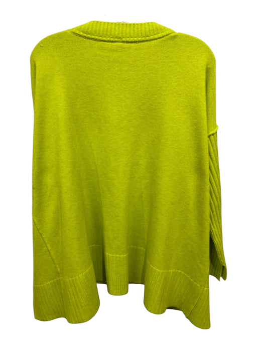 Free People Size Small Lime No Fabric Tag Rib Knit Long Sleeve V Neck Sweater Lime / Small