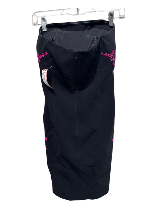 Cinq a Sept Size 0 Black & Fuchsia No Fabric Tag Strapless Princess Seams Dress Black & Fuchsia / 0