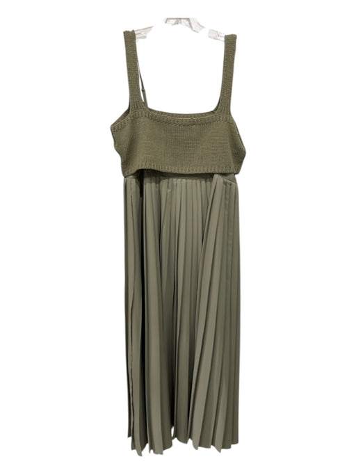 Mare Mare x Anthropologie Size M Olive Green Viscose Spaghetti Strap Midi Dress Olive Green / M